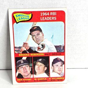 Mickey Mantle Brooks Robinson 1964 RBI Leaders Baseball Card